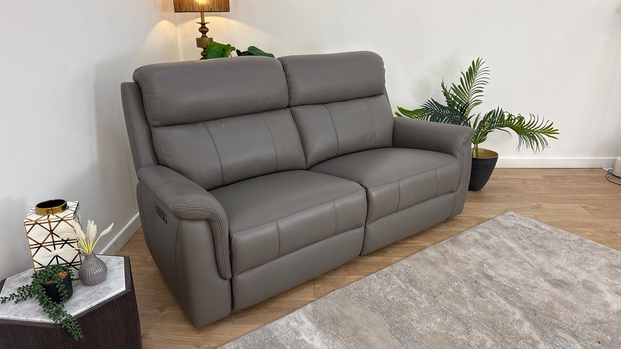 Sofology Sample Leather Recliner 2.5 Seater in Elephant