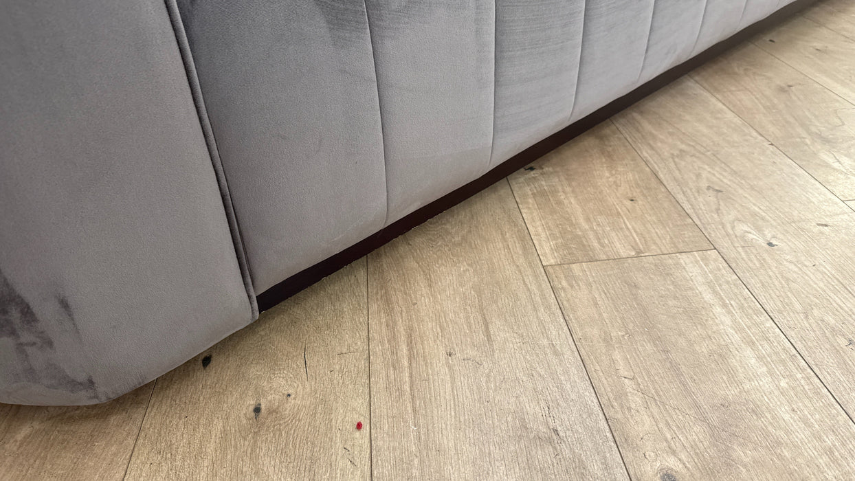 Sofology The Fitzrovia 4 Seater Fabric Sofa in Matt Velvet Mole Mix With Trim