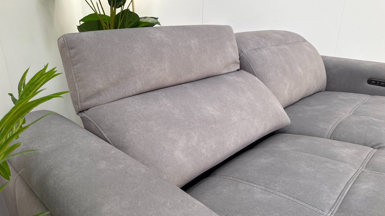 Sofology The Marvella 2.5 Fabric Power Recliner/Headrest in Lifestyle Flecked Stone