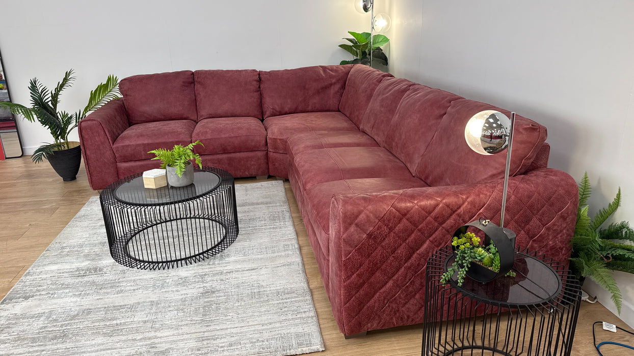 Sofology The Mazzini 2 Corner 3 Leather Utah Bordeaux