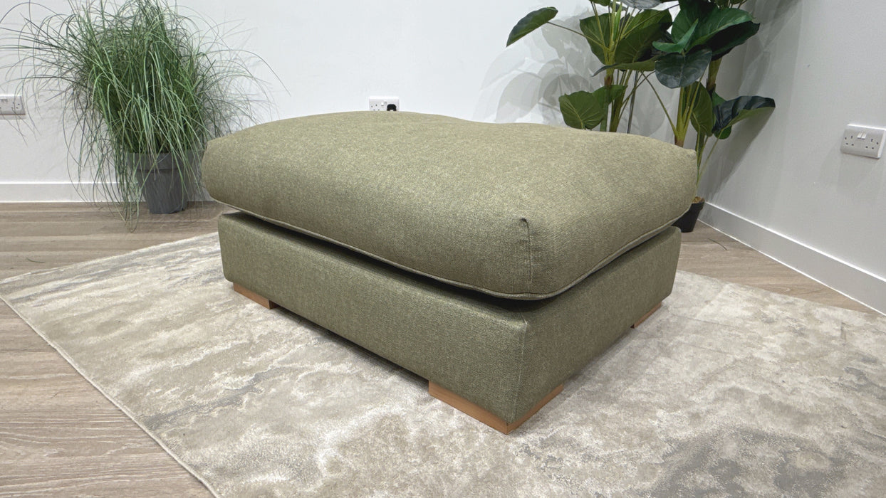 Sofology Gaia Fabric Footstool in Olive