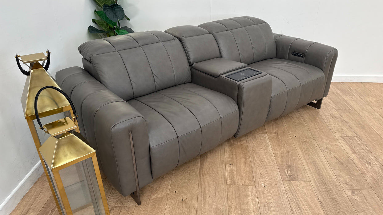 Sofology The Paramount 2.5 Seater Recliner Sofa Console Charcoal