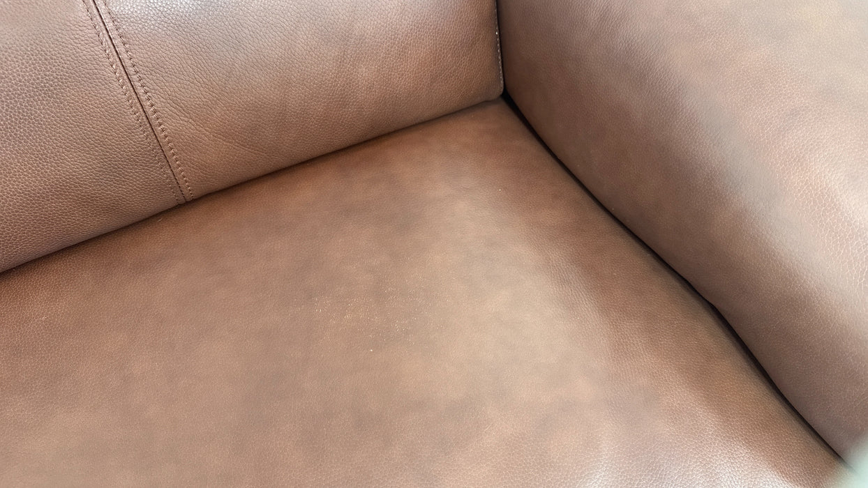 Sofology Fratelli Leather 2.5 Seater Power Recliner/Headrest in Trusty Embossed Chestnut