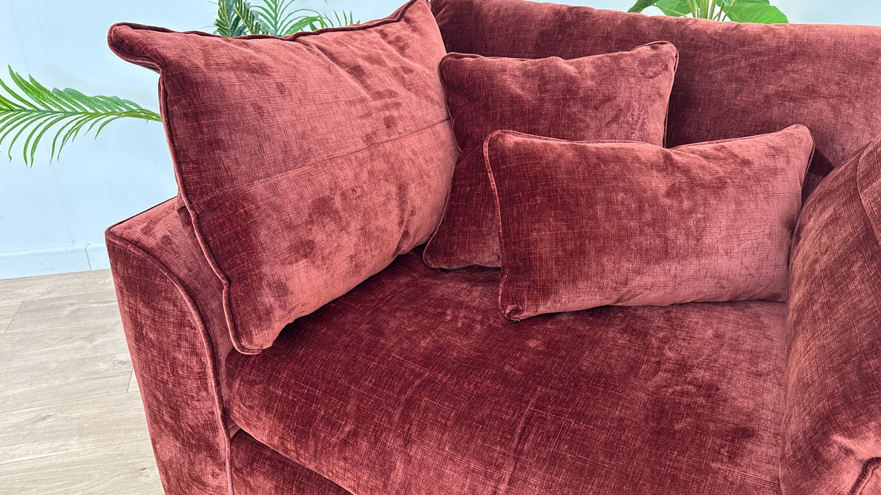 Georgio 1.5 Seat - Fabric Loveseat - Chenille Burgundy All Over