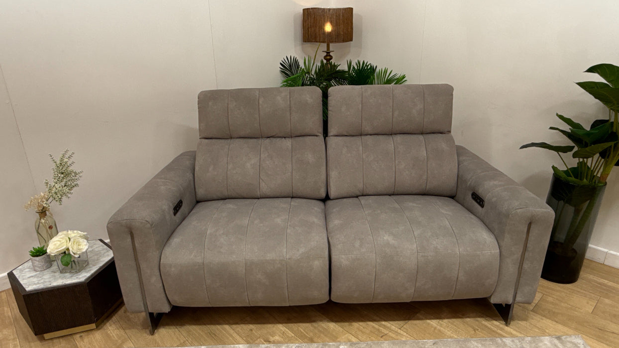 Sofology Paramount Fabric 2.5 Seater Power Recliner/Headrest in Lifestyle Flecked Stone