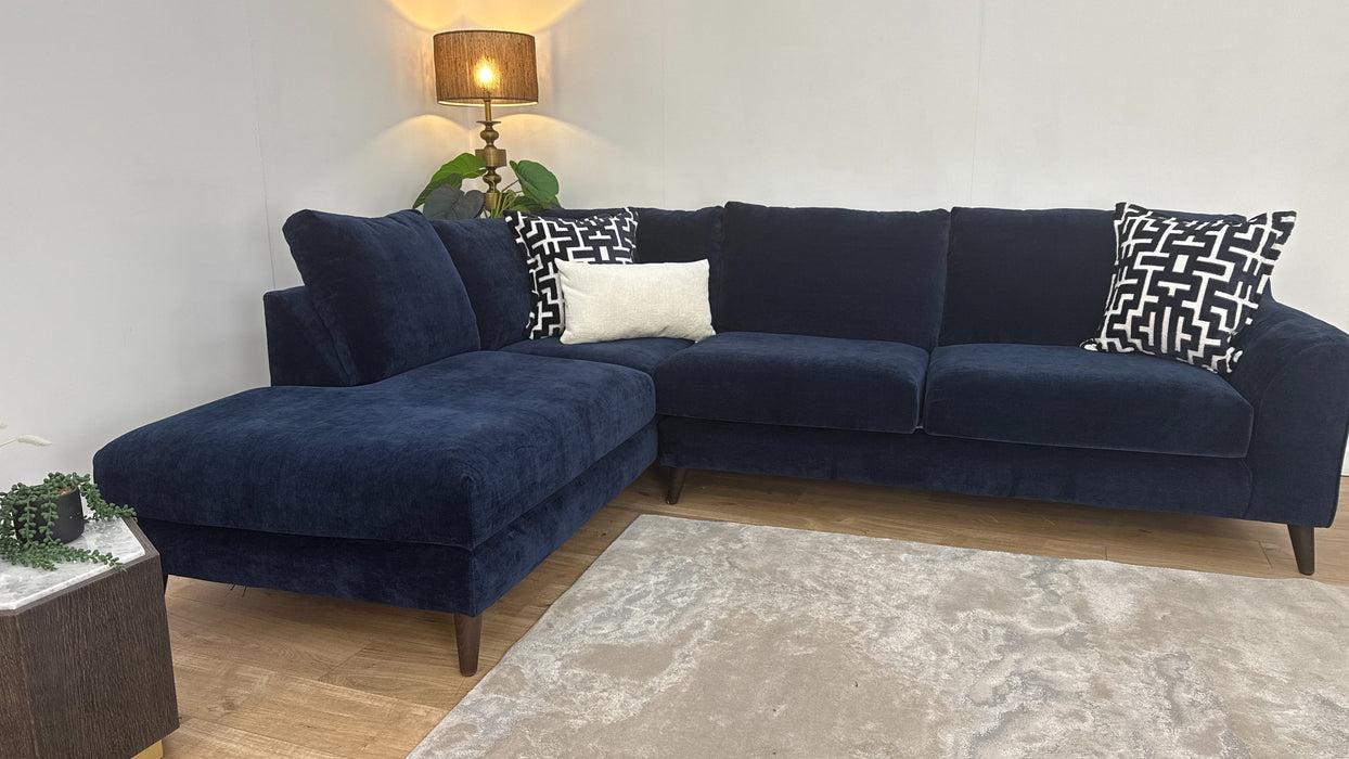 Sofology Mayfair Fabric Chaise 1 Corner 3 in Navy