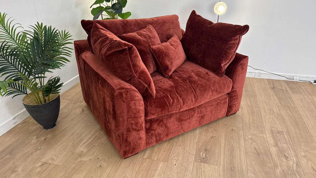 Georgio 1.5 Seat - Fabric Loveseat - Chenille Burgundy All Over