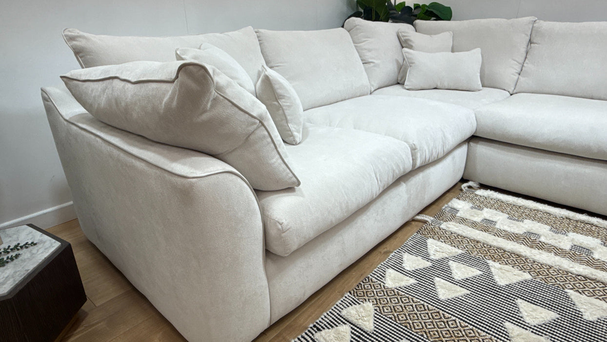 Sofology Georgio Fabric 3 Corner 3 Feather Flex Seats in Lifestyle Plush Chenille Mist Mix