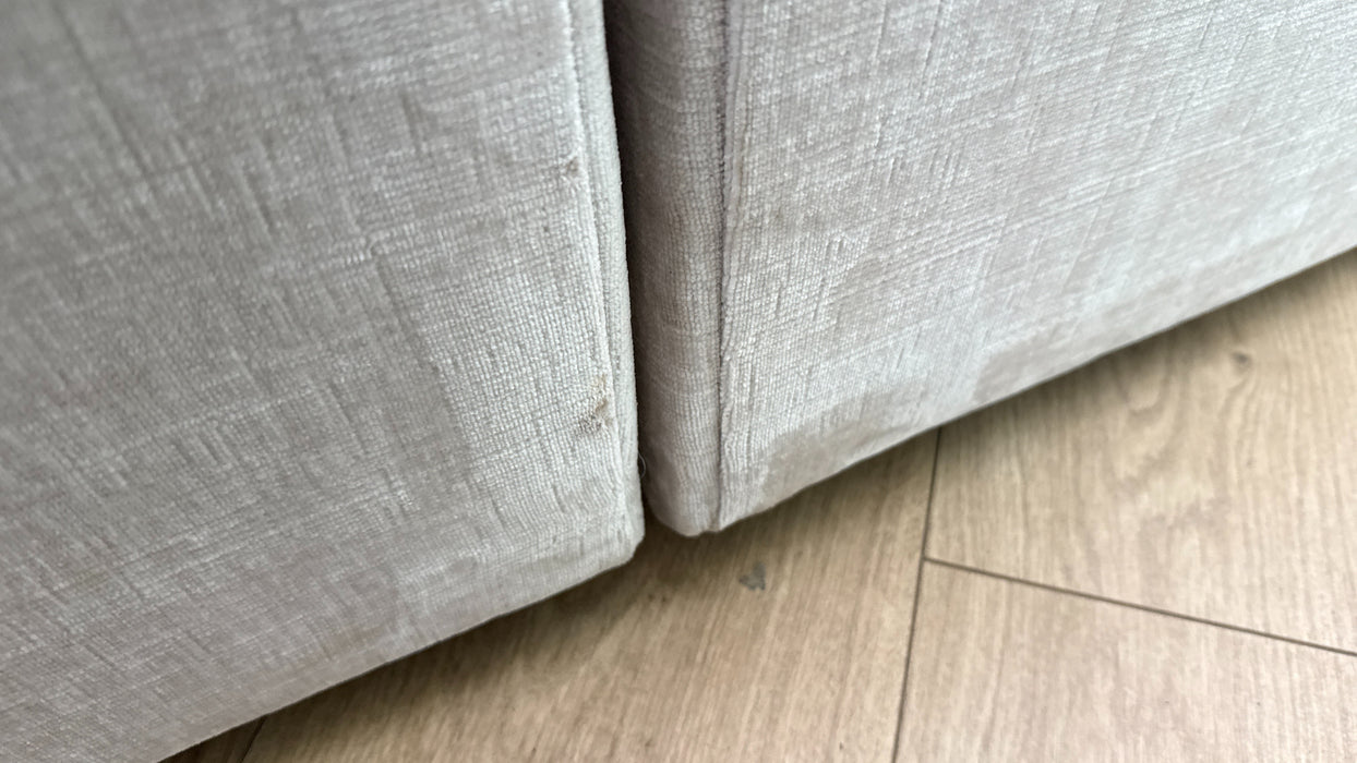 Sofology Georgio Fabric 4 Seater Split Feather Flex Seats in Luxe Chenille Oyster Mix