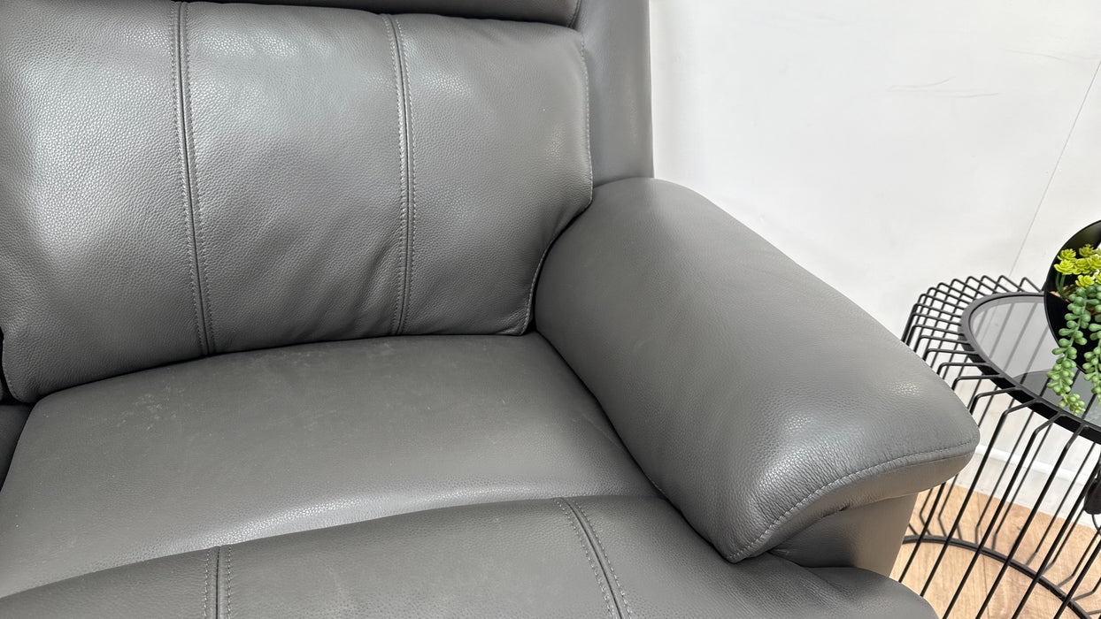 Sofology Gracie Leather 3 Seater in Trusty Sheen Charcoal
