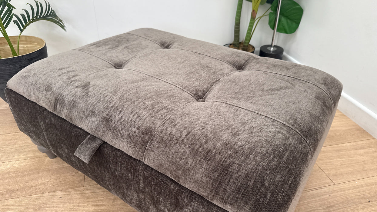 Sofology Highgrove Fabric Storage Footstool in Mole All Over
