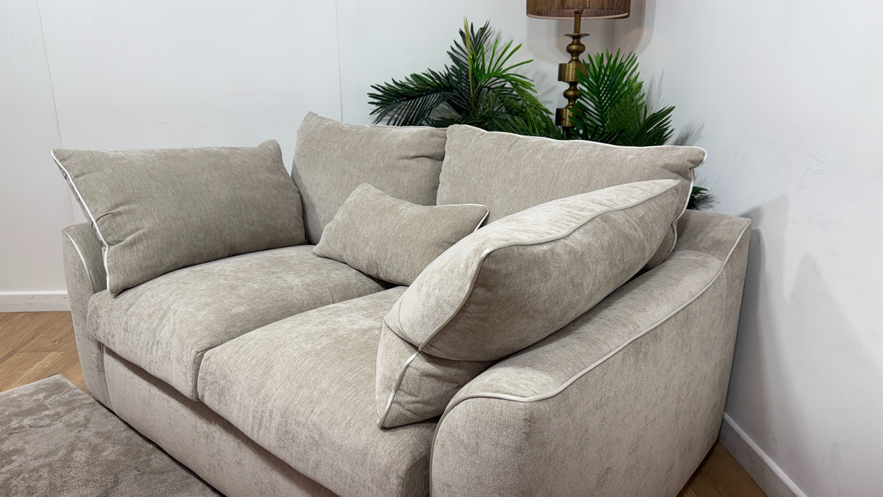 Sofology Georgio Fabric 2 Seater Extra Flex Seats in Lifestyle Plush Chenille Wicker Mix
