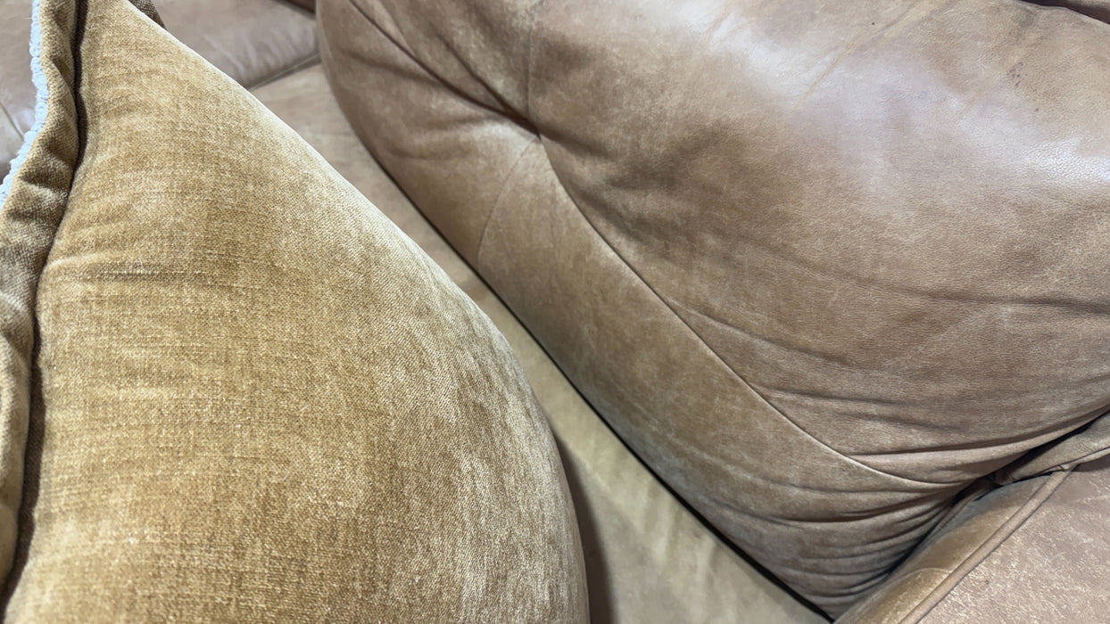 Sofology Artisan Leather 4 Seater Split in Character Tan/Natural Mix