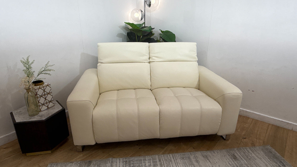 Sofology Marvella Leather 2 Seater in Trusty Sheen White