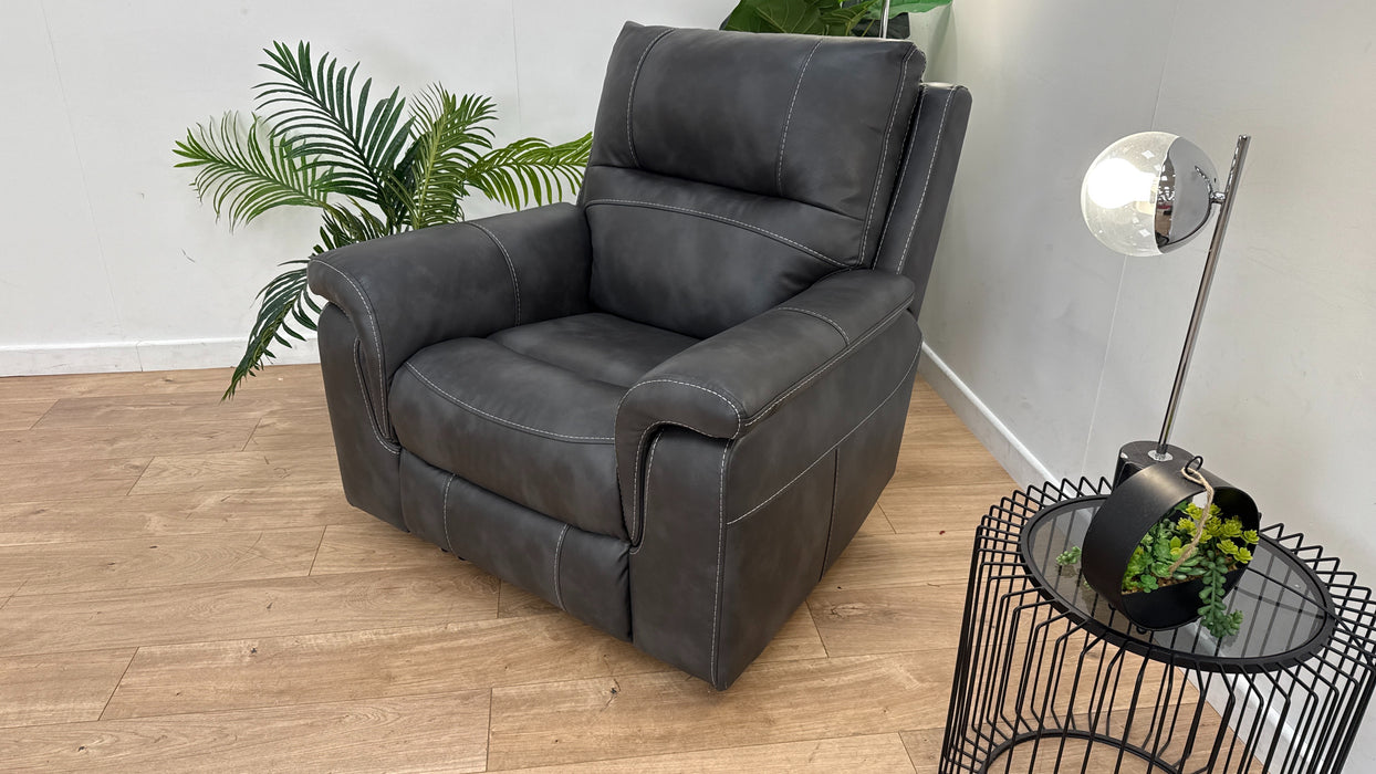 DFS Evander Fabric Recliner Chair in Grey — The Sofa Clearance Outlet