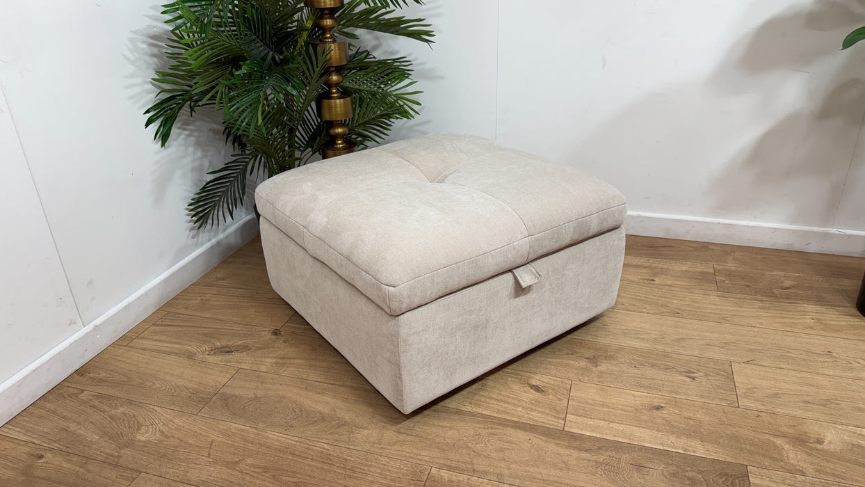 Sofology Riviera Fabric Designer Storage Footstool in Relaxed Chenille Cotton