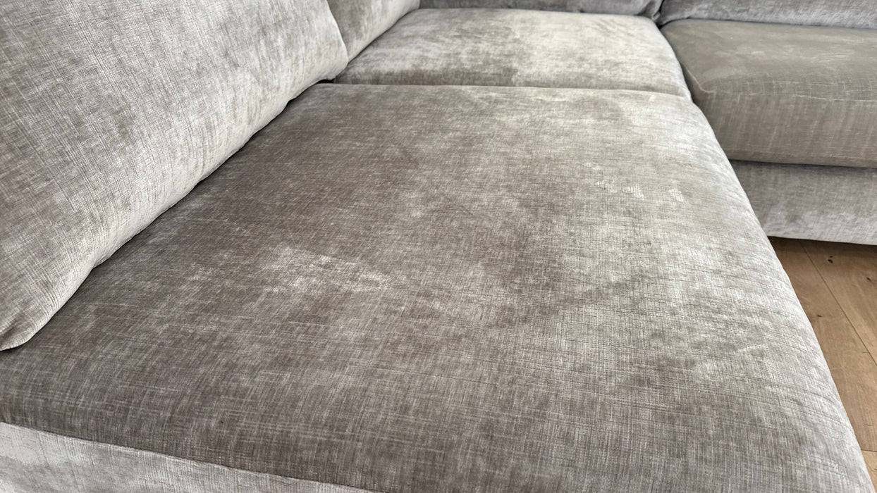 Sofology The Majestica Open end Chaise 1 Corner 2 Fabric Sofa in Luxe Chenille Stone Mix