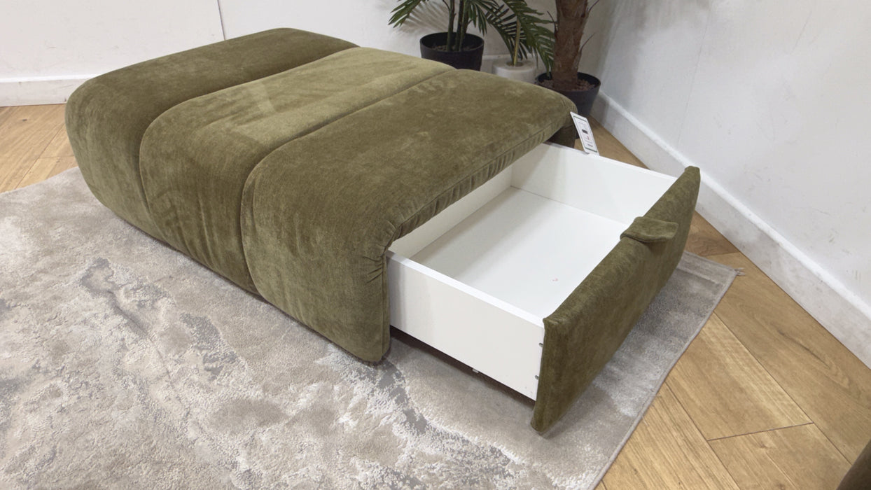 Sofology Waldorf Fabric Storage Footstool in Soft Chenille Olive