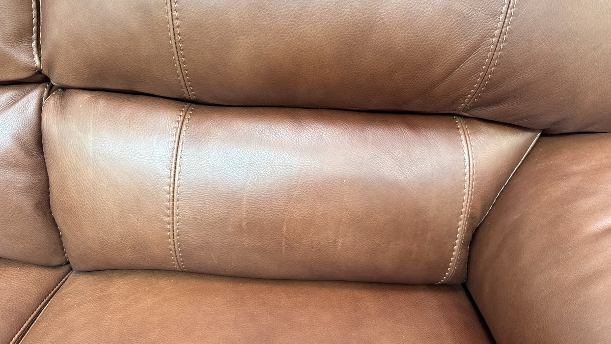 Sofology Santina Leather 3 Seater in Relaxed Soft Brown
