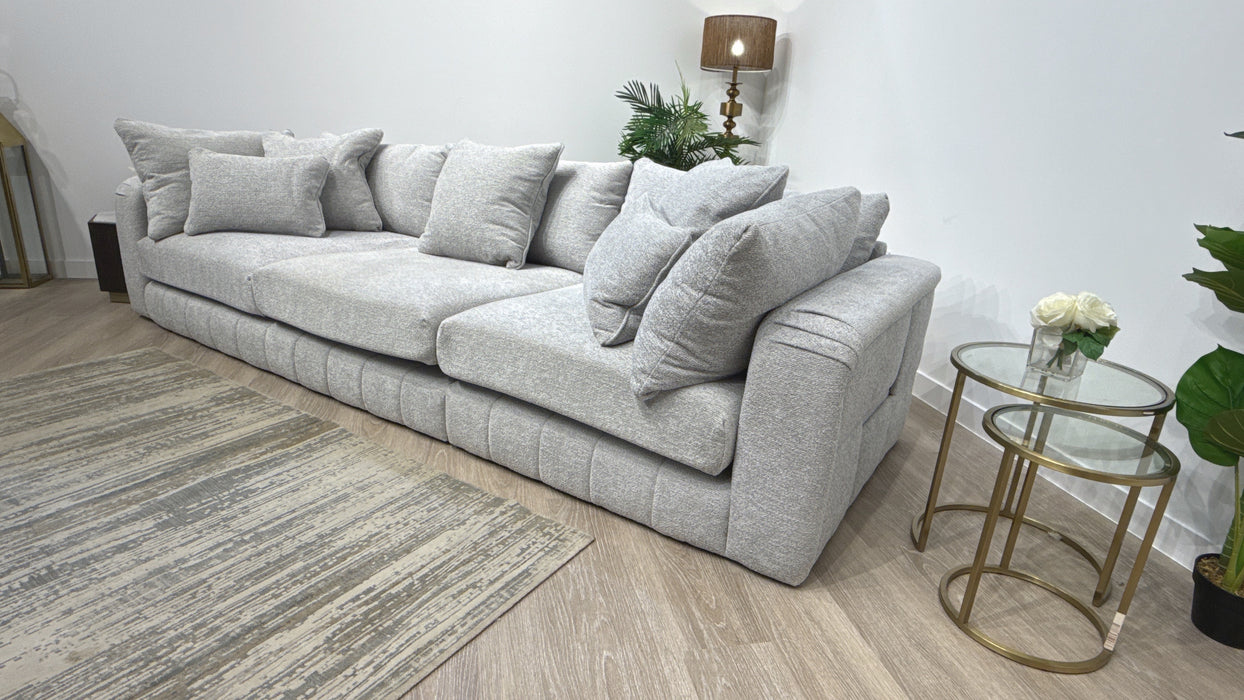 Sofology Westwood  Grande Seater Split Fabric Sofa in Boucle Silver