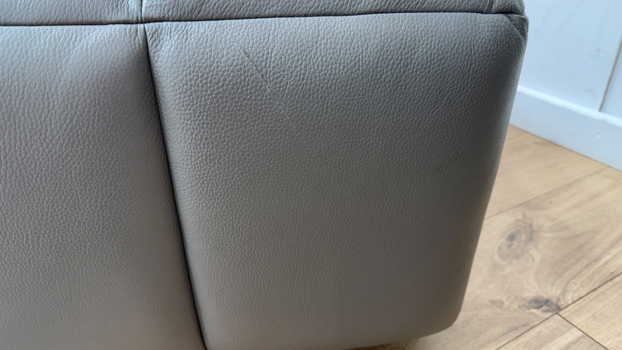 Sofology Luna Leather Storage Footstool in Elephant