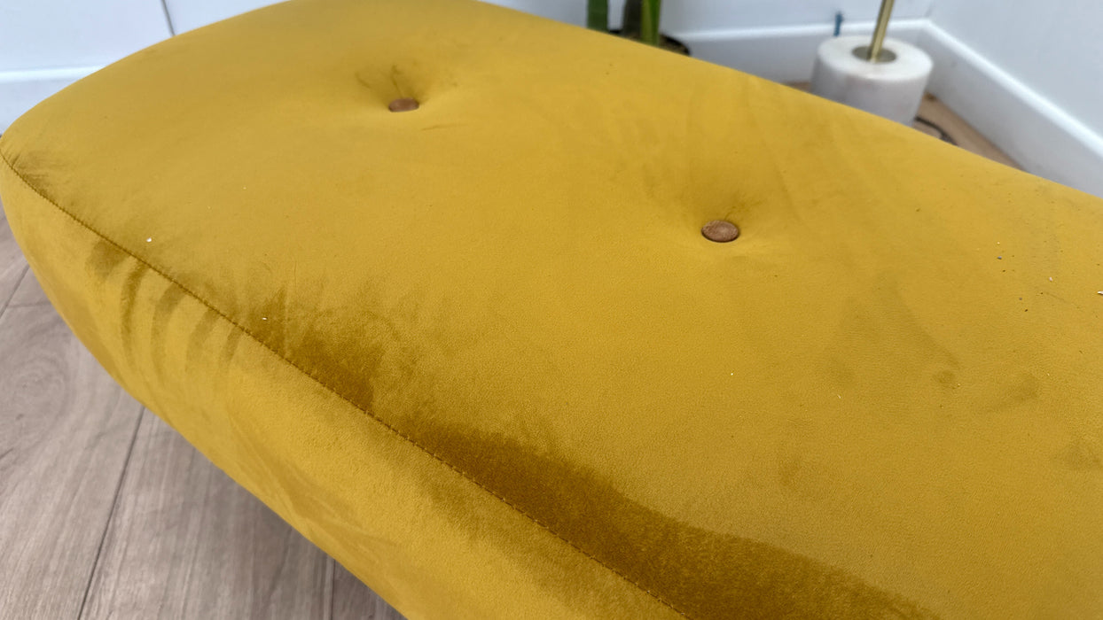 Sofology Islington Fabric Mini Footstool in Sleek Mustard