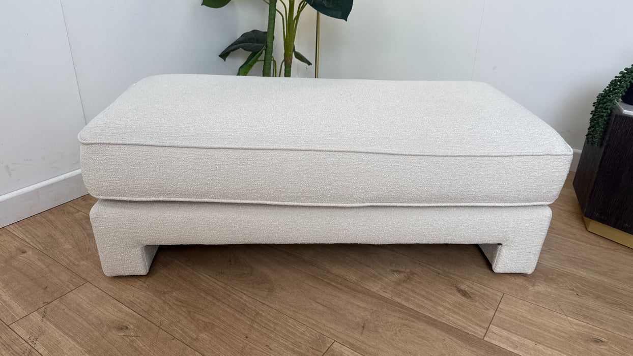 DFS The Huxham Fabric Footstool in Boucle Natural