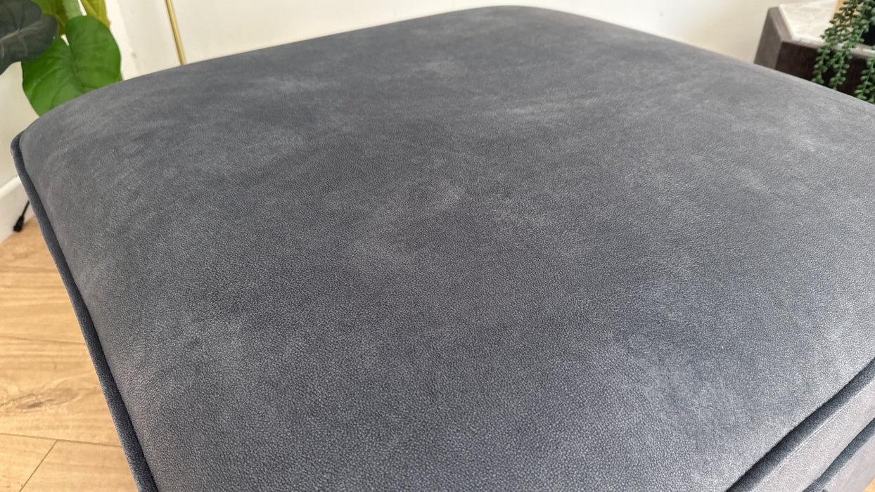 Sofology The Horizon Footstool in Lifestyle Flecked Fabric Charcoal