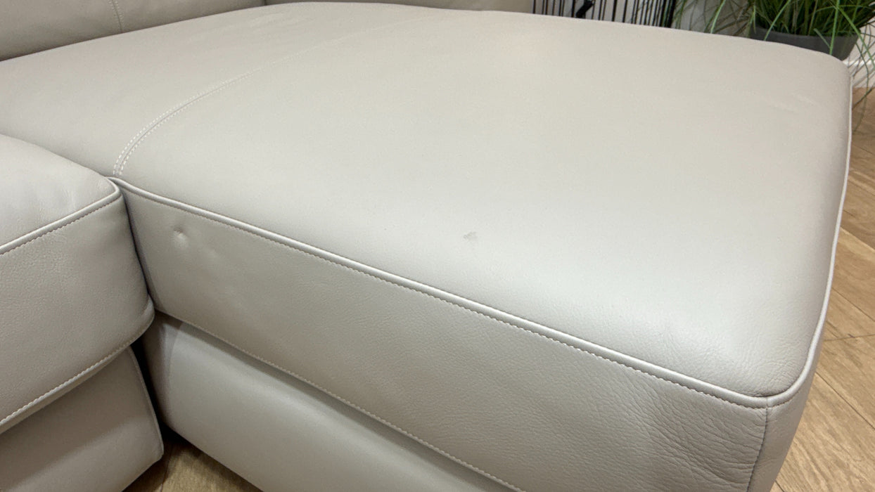 Sofology Metropolitan Leather 4 Seater Chaise Sofa Bed with Storage in Trusty Matt Plus Stone