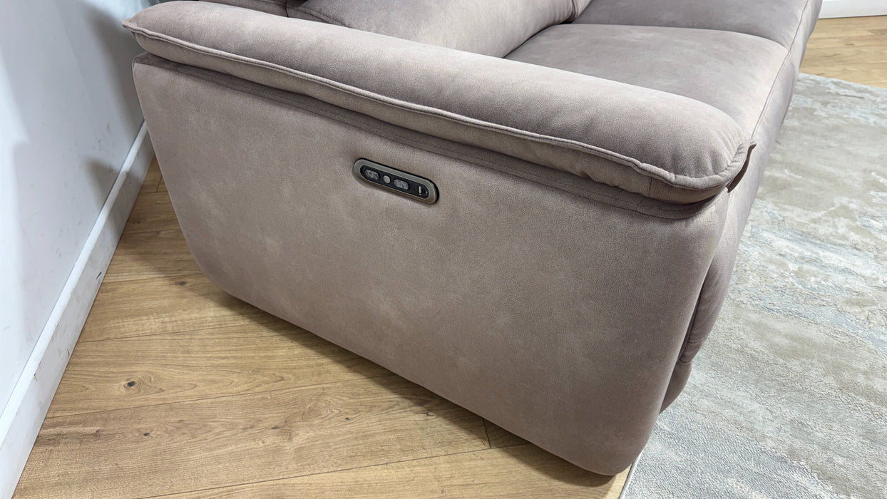 Sofology Hugo Fabric 2.5 Seater Power Recliner/Headrest in Lifestyle Flecked Nutmeg