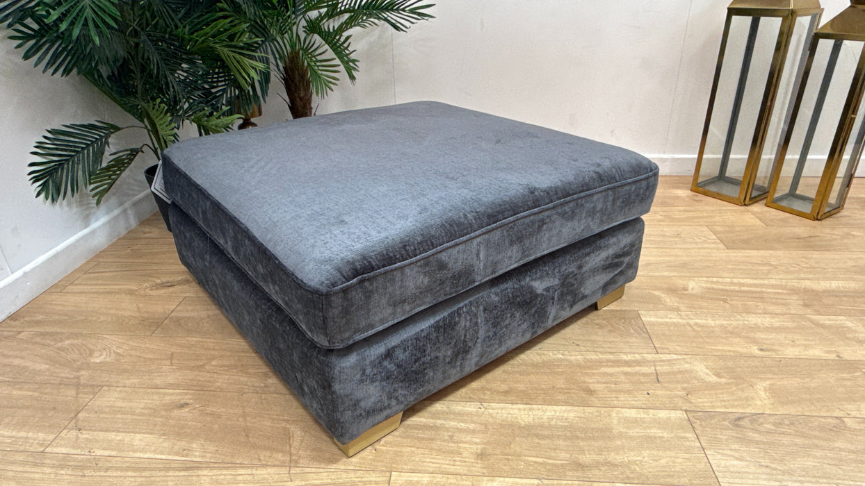 Sofology Odette Fabric Footstool in Adele Midnight
