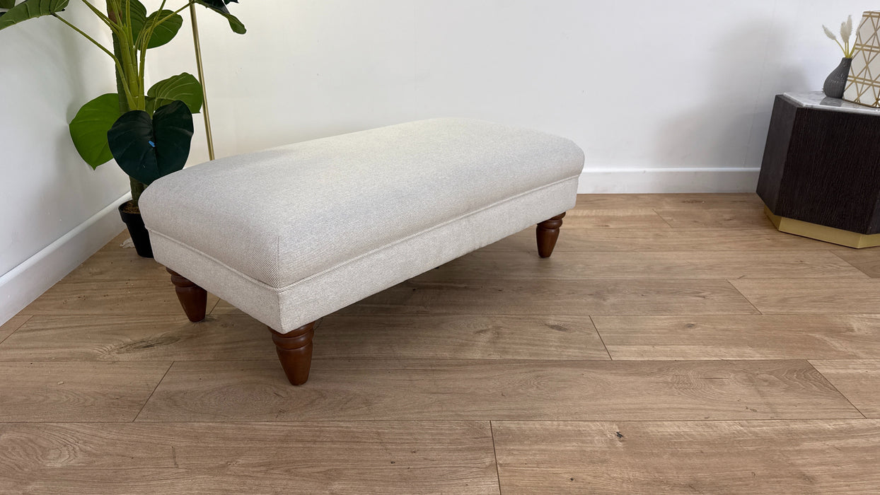 DFS Large Zinc Fabric Footstool in Teal