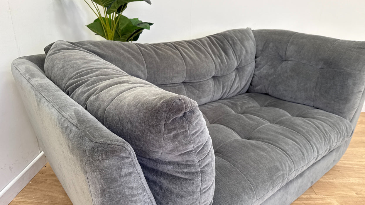 Sofology Cocoon Fabric 2 Seater Relaxed Chenille Charcoal