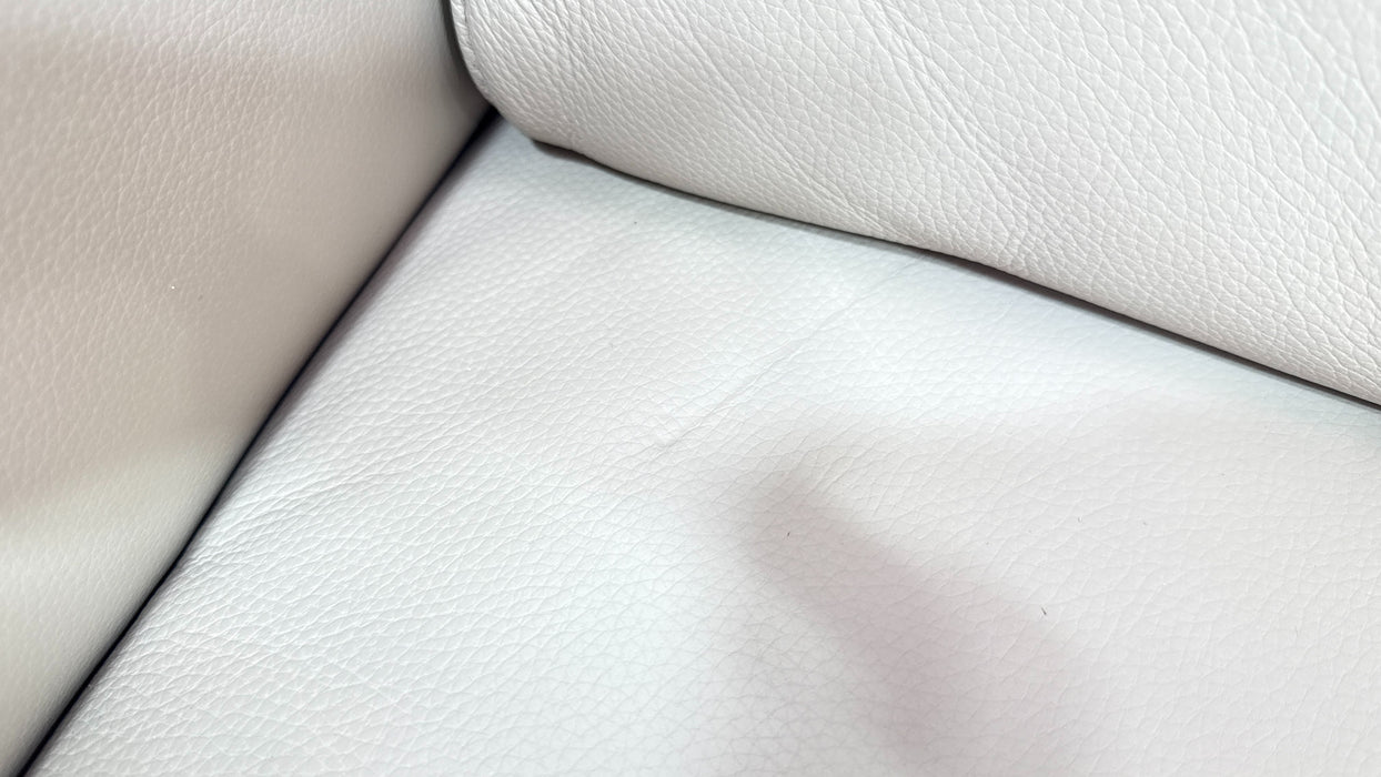 Sofology Viento Leather 4 Seater Chaise Console Power Recliner/Headrest Heated Seat Lumbar in Trusty Embossed Stone
