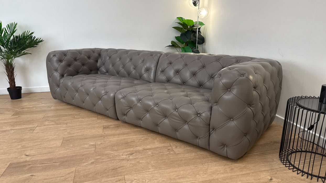 Sofology The Venezia Leather 4 Seater in Trusty Embossed Elephant