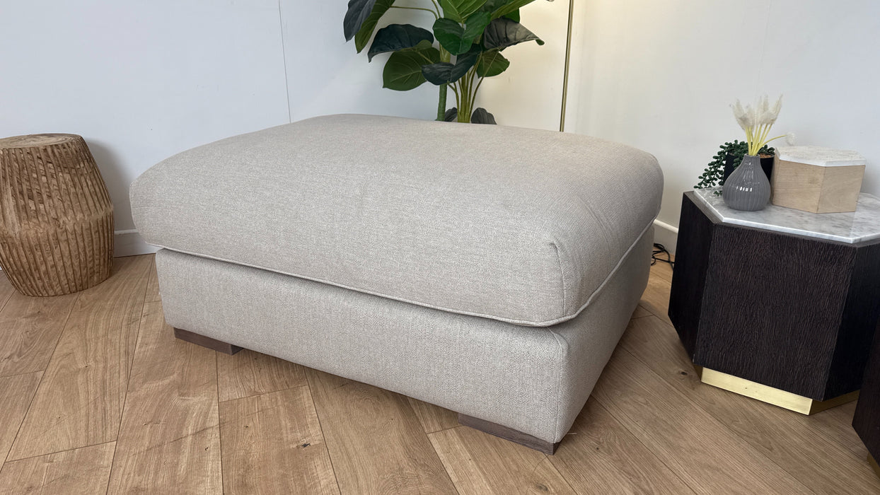 Sofology The Gaia Fabric Footstool in Lifestyle Woven Linen Mix