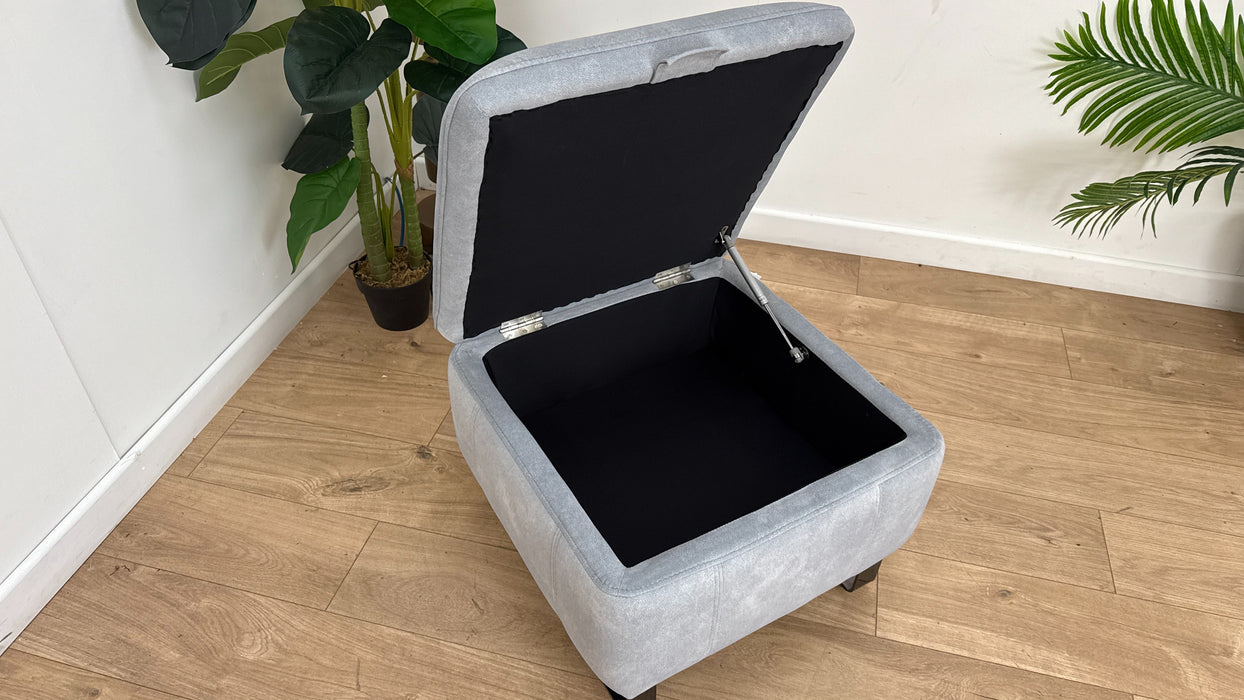 Sofology Marvella Fabric Designer Storage Footstool in Lifestyle Nubuck Feel Stone