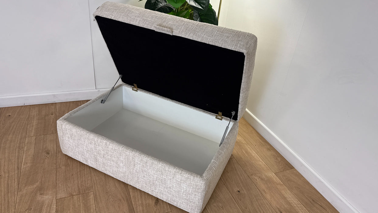 Sofology The Cove Footstool in Artisan Chenille Ecru All Over