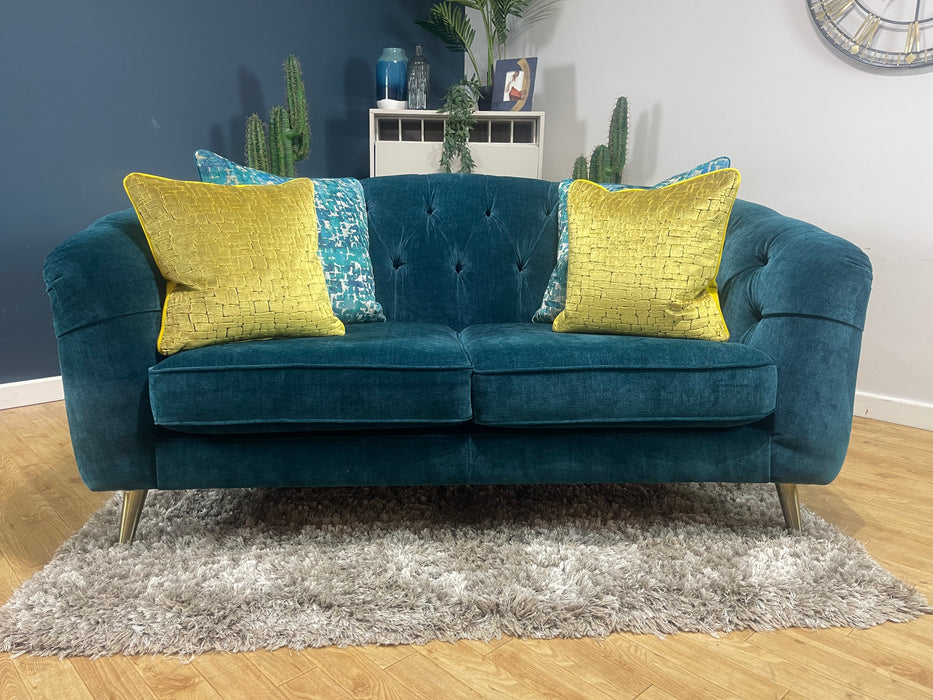 Bijou 2 Seater Fabric Sofa Chamonix Teal Landrillo Mix (WA2)