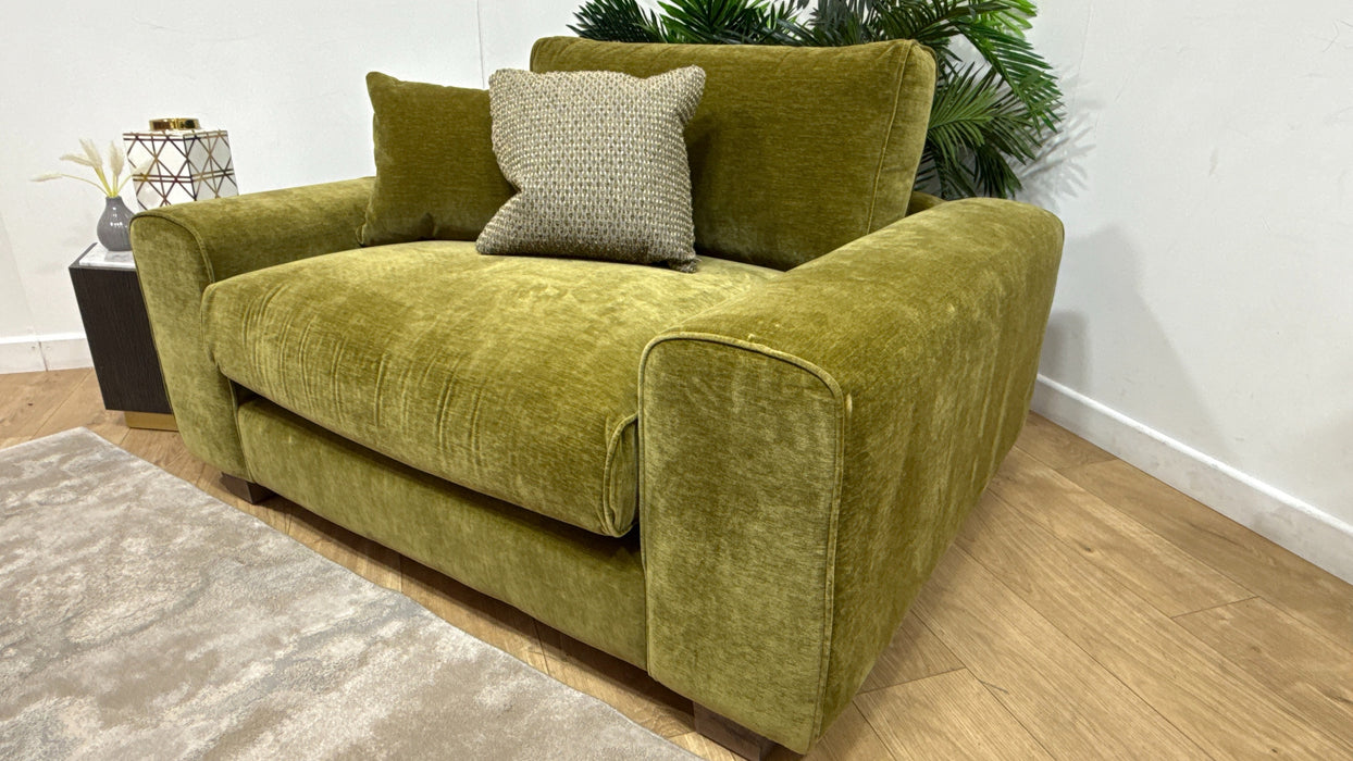 Sofology Sterling Fabric Lovseat in Vintage Velvet Olive
