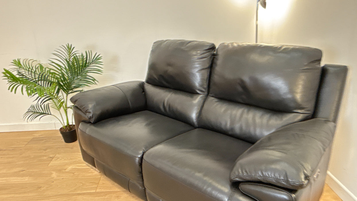 Falcon 2 Seater  - Leather Power Reclining Sofa - Black