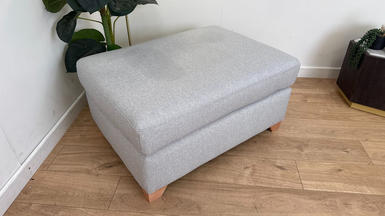 DFS The Layla Fabric Footstool in Plain Silver