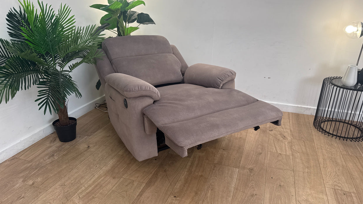 Sofology Gracie Fabric Chair Power Recliner  in Lifestyle Flecked Nutmeg