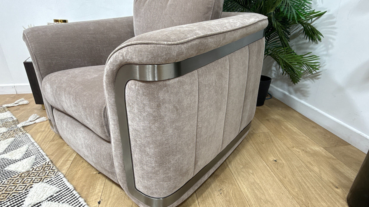 Sofology Plaza Fabric Swivel Chair in Relaxed Chenille Nutmeg
