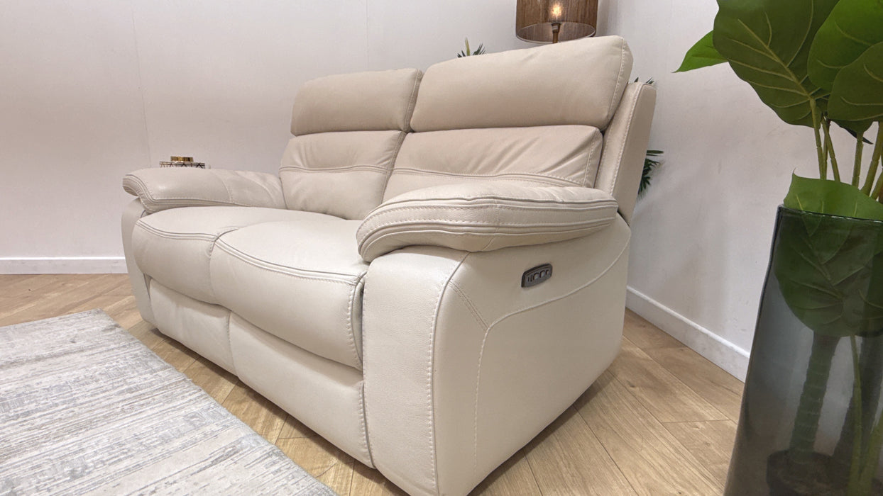 DFS The View Leather 2 Seater Power Recliner in Ivory