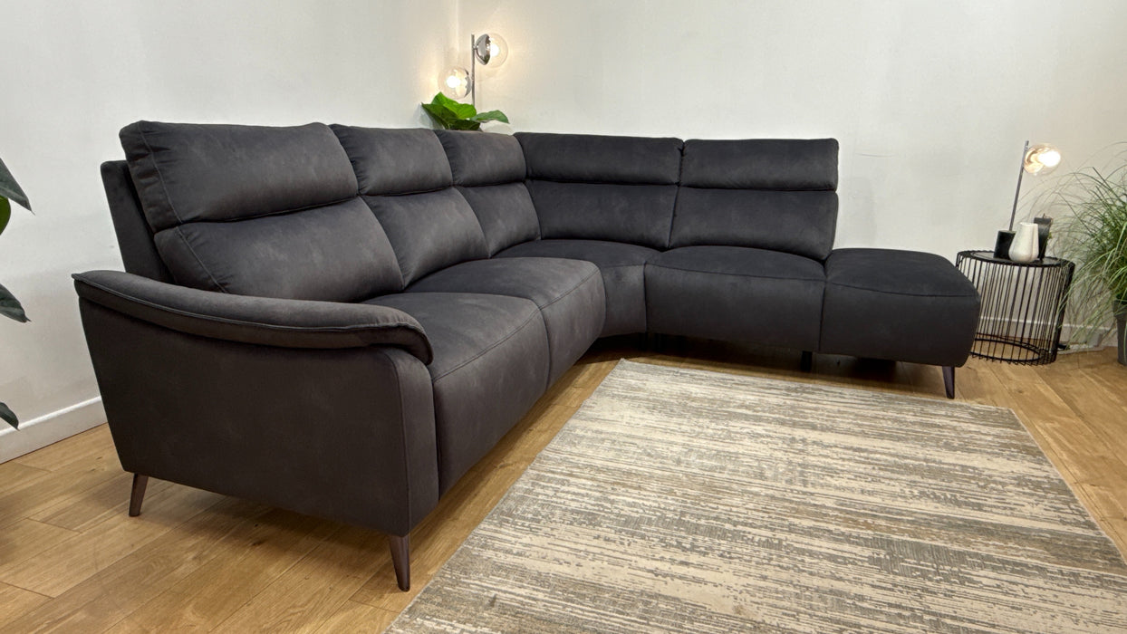 Sofology Arlo Fabric 3 Corner 1 .5 Chaise in Lifestyle Flecked Anthracite