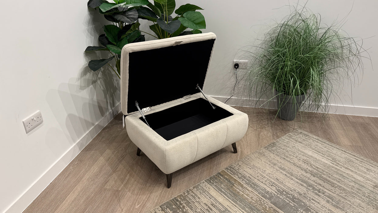 Sofology Arcadia Fabric Designer Storage Footstool in Soft-Sherpa Linen