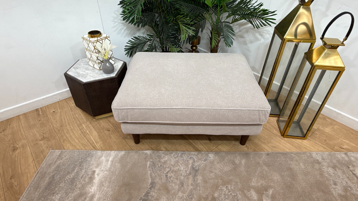 Sofology Cricket Combi Fabric Footstool in Nordic Mink