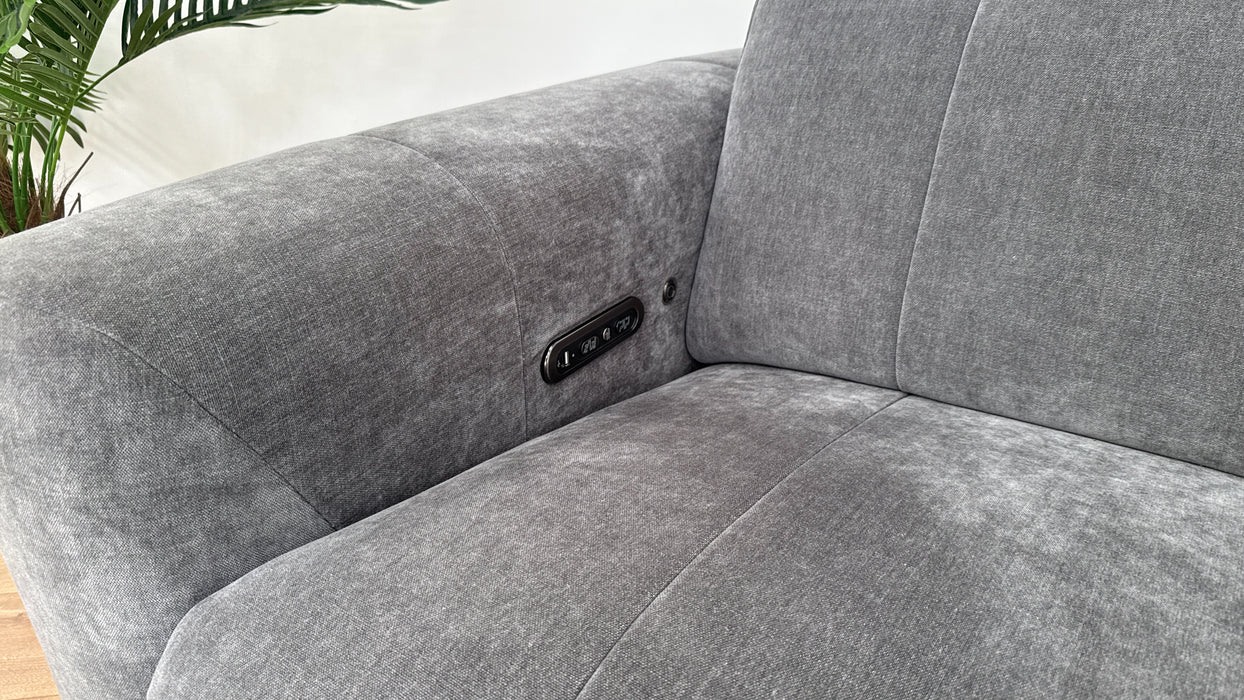 Sofology The Lumiere 2.5 Seater Fabric Sofa in Relaxed Chenille Charcoal
