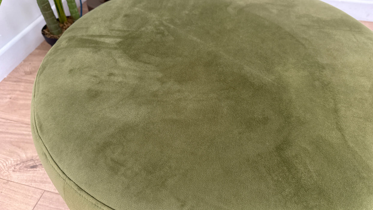 Sofology The Fitzrovia Fabric Designer Footstool in Matt Velvet Olive Without Trim